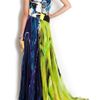 Mary Katrantzou Lk2 Chiffon Skirt High Nk Drs in Blue - Lyst