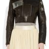 Acne Stars Appliquéd Cropped Leather Biker Jacket in Black - Lyst
