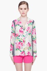 Elizabeth And James Floral Silk Pyjama Top