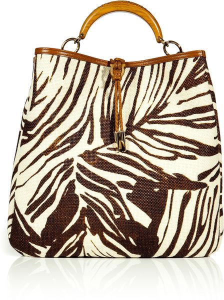 Ferragamo Tan Printed Ceyla Bag in Brown (tan) - Lyst