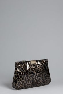 Jimmy Choo Grey Leopard Print Patent Leather Zulu Clutch - Lyst