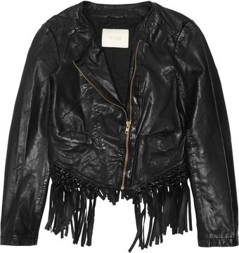  Lemmy Cropped Fringed Leather Jacket 