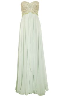 Marchesa Beaded Silk Chiffon Gown - Lyst