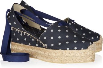  Uma Polka Dot Canvas and Rope Espadrilles 