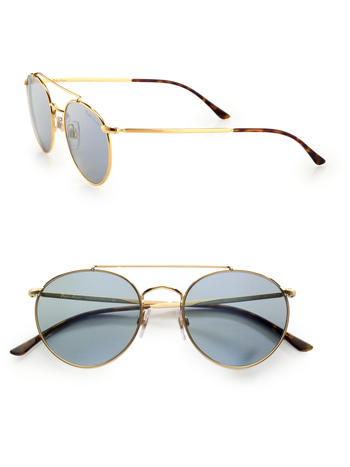 Ralph Lauren Round Vintage Sunglasses In Gold For Men Lyst 