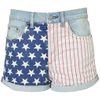 Topshop Tall American Flag Hotpants in Blue (bleach stone) - Lyst