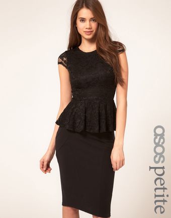 Asos Petite Exclusive Lace Peplum Top - Lyst