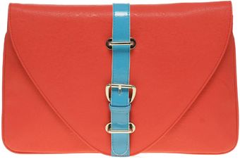 Asos Contrast Buckle Clutch - Lyst