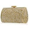 Elie Saab Structured Leather and Crystal Clutch in Gold - Lyst
