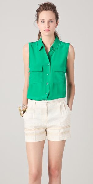 Equipment Sleeveless Signature Blouse - Lyst