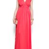 Mango VNeck Gown in Red (7a) - Lyst