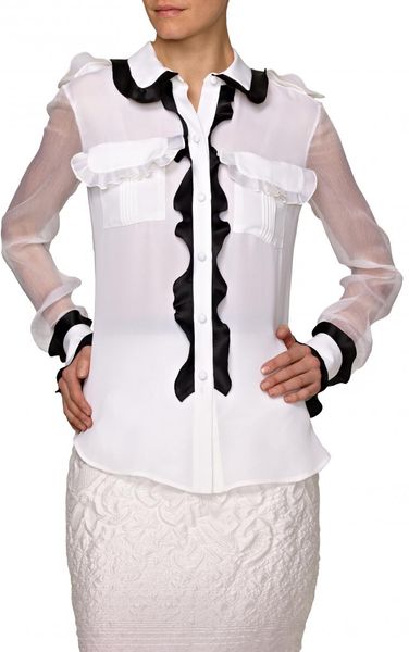 Prabal Gurung All Ruffles Shirt in White - Lyst