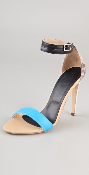 Tibi Amber Snake High Heel Sandals - Lyst