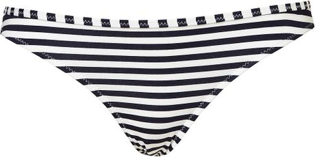 Topshop Navy Stripe Frill Bikini Pant in Blue (navy blue) - Lyst