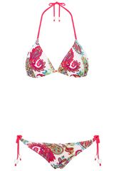 Topshop White Paisley Triangle Bikini