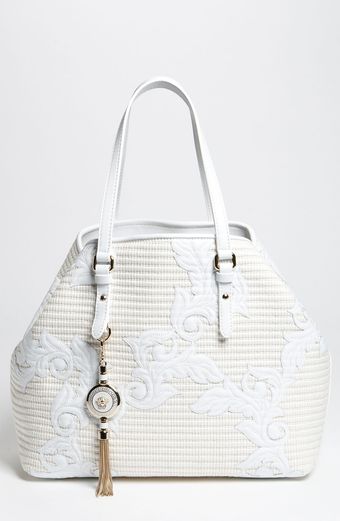 Versace Raffia Satchel - Lyst