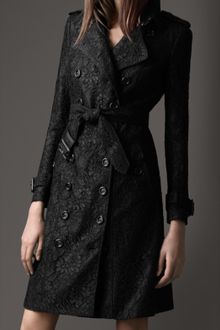 Burberry Long Lace Trench Coat - Lyst