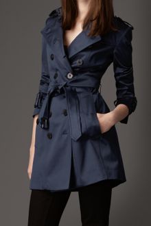 Burberry Midlength Cotton Blend Trench Coat - Lyst