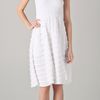 Catherine Malandrino Tiered Knit Dress Skirt in White - Lyst