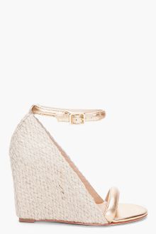Diane Von Furstenberg Gold Tchad Wedges - Lyst