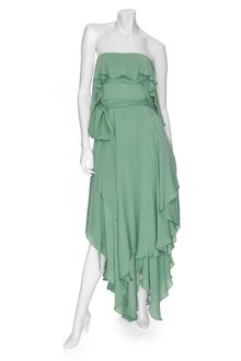 Halston Heritage Strapless Ruffled Maxi Dress - Lyst
