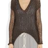Helmut Lang Vintage Tape Open Knit Cotton Blend Sweater in Brown (anthracite) - Lyst