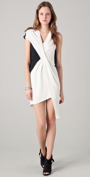 Helmut Lang Cross Tuck Dress - Lyst