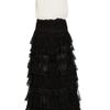 Jay Ahr Two Tone Crepe and Lace Maxi Dress in Black (white) - Lyst
