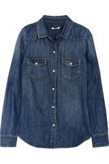 J.Crew Western Cotton and Linenblend Denim Shirt