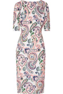 Jil Sander Lizard Paisleyprint Cottonpoplin Dress - Lyst