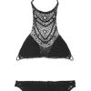 Lisa Maree The Elevated Landing Crocheted Cotton Blend Bikini in Black - Lyst