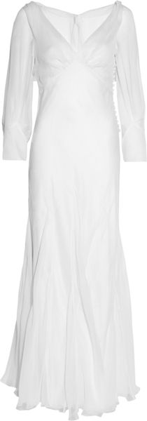 Philosophy Di Alberta Ferretti Silkchiffon Gown in White (ivory) - Lyst