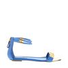 Sergio Rossi Flat Sandals in Blue Python with Decorative Bars and Buckles  in Blue - Lyst