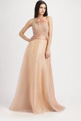 Theia Beaded Organza Gown