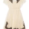 Valentino Appliquéd Lace Dress in Black (cream) - Lyst