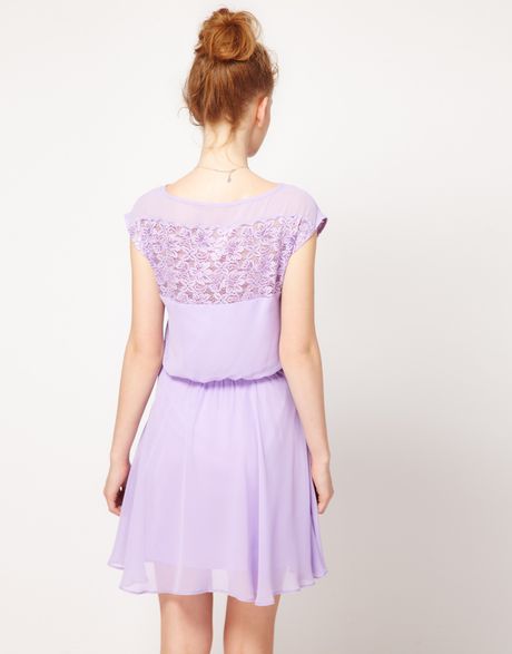 Asos Skater Dress With Daisy Lace In Pink Peach Lyst 1634