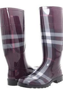 Burberry Colour Check Rubber Rain Boot - Lyst