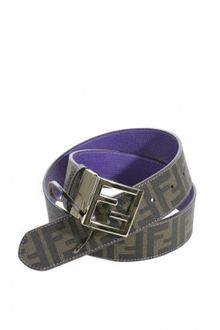 Fendi Square Buckle Shiny Reversible Zucca - Lyst