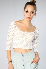 Free People The Seamless Eyelet Top in White