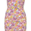 Topshop Flower Print Bandeau Dress in Pink - Lyst