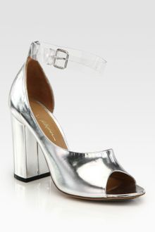 3.1 Phillip Lim Cody Metallic Leather Dorsay Peep Toe Pumps - Lyst