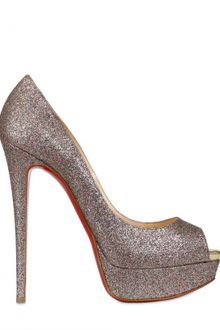 Christian Louboutin 150mm Lady Peep Glitter Pumps - Lyst