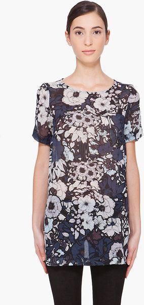  Floral Print Silk Tshirt 
