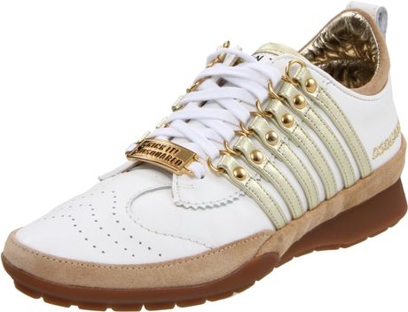 Dsquared2 Dsquared2 Womens Donna Vitello Sport 251 Fashion Sneaker in Gold (bianco platino sabbia) - Lyst