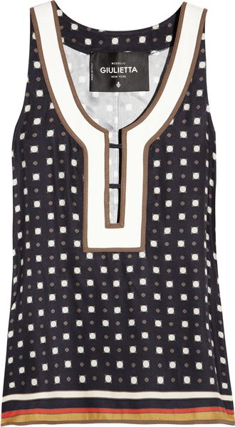 Giulietta Printed Silk and Cotton Top - Lyst