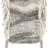 Isabel Marant Agora Fringed Silk and Linenblend Poncho in Gray - Lyst