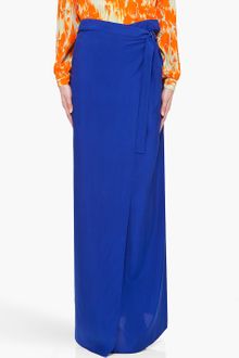 Matthew Williamson Navy Silk Wrap Skirt - Lyst
