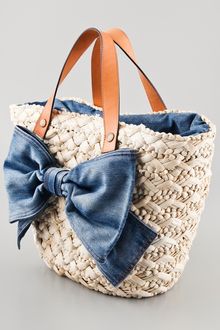 RED Valentino Straw Bow Tote - Lyst