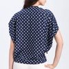 Vince Camuto Dot Drawstring Sleeve Blouse in Blue (blue night) - Lyst