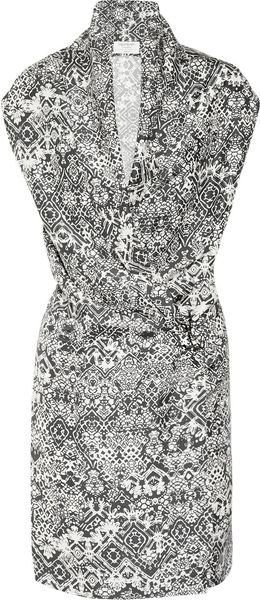 Yves Saint Laurent Printed Silkhabotai Dress - Lyst